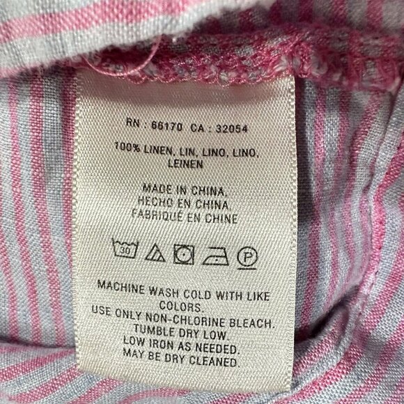 Holding Horses Linen Top Womens S Purple Striped Ruffle Asymmetrical Bohemian - Picture 10 of 11